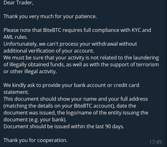 BiteBTC Crypto Exchange Pulls an Alleged Exit Scam. CoinMarketCap Warns of Withdrawals Being Halted