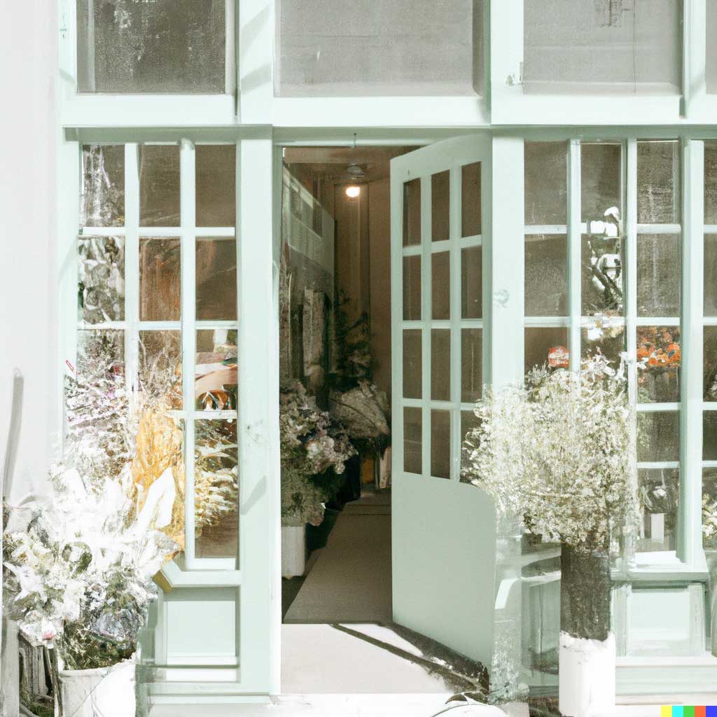 Фотореалистичное изображение фасада здания, созданное с помощью DALL-E 2