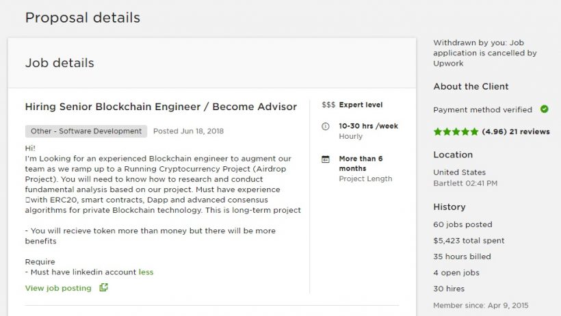 Российский разработчик обвинил в мошенничестве блокчейн-стартап, оценивающийся в $38 млн