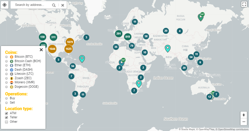 В мире установлено более 7000 биткоин-банкоматов