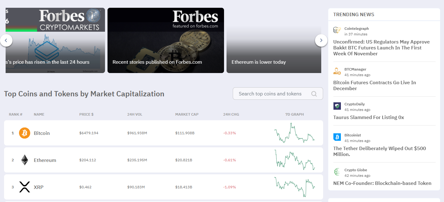 Forbes представил бета-версию портала о криптовалютах
