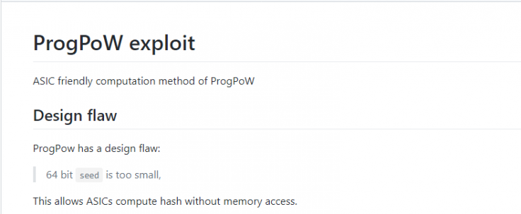 Исследователь: баг в ProgPoW делает выгодным майнинг Ethereum на ASIC-устройствах