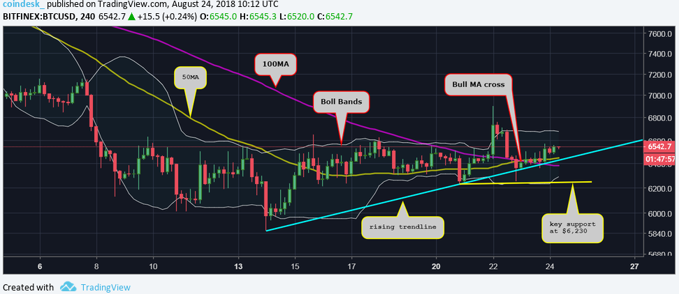 Цена биткоина: вероятность роста к $7000 возрастает