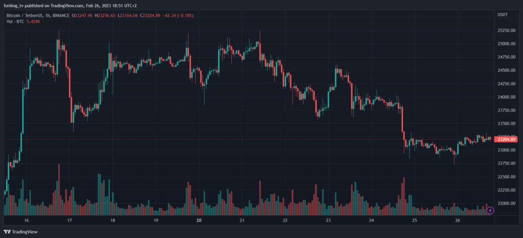 Часовой график BTC/USDT биржи Binance