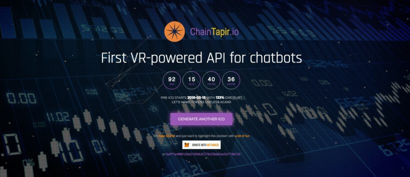 Сайт Yet Another ICO высмеивает скам, создавая лендинг шуточных стартапов