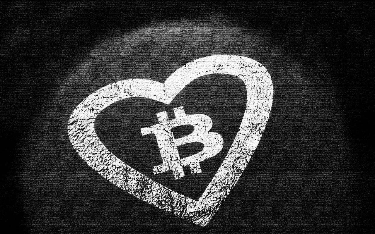 Bitcoin-heart-on-a-black-background