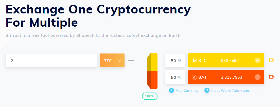 ShapeShift запустил новый сервис обмена криптовалют Bitfract