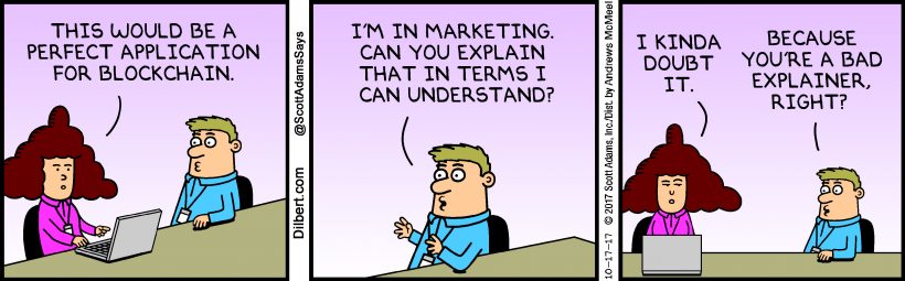 Автор комиксов про Дилберта посвятил серию картинок блокчейну и ICO