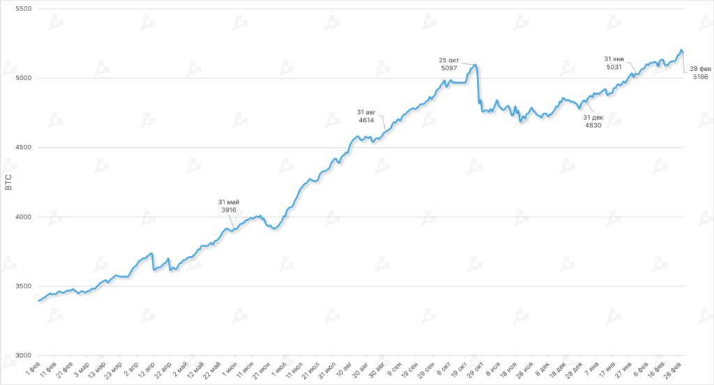 Динамика емкости сети Lightning Network. Данные: Glassnode.