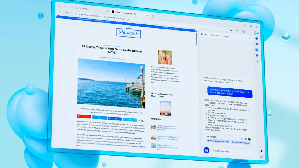 История чатов и продолжение разговора в боковой панели