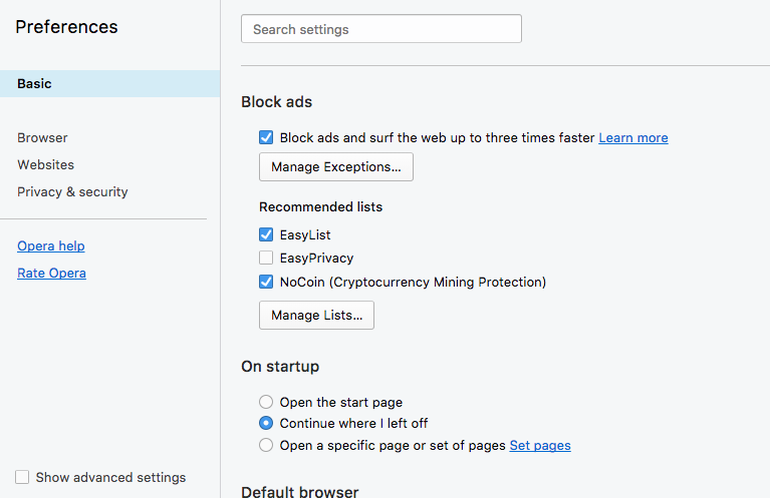 В новой версии браузера Opera будет встроена защита от майнеров