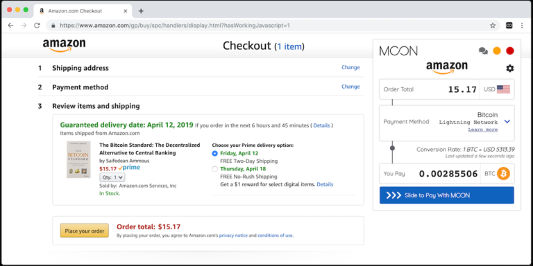Стартап Moon открыл возможность покупать товары на Amazon за биткоины