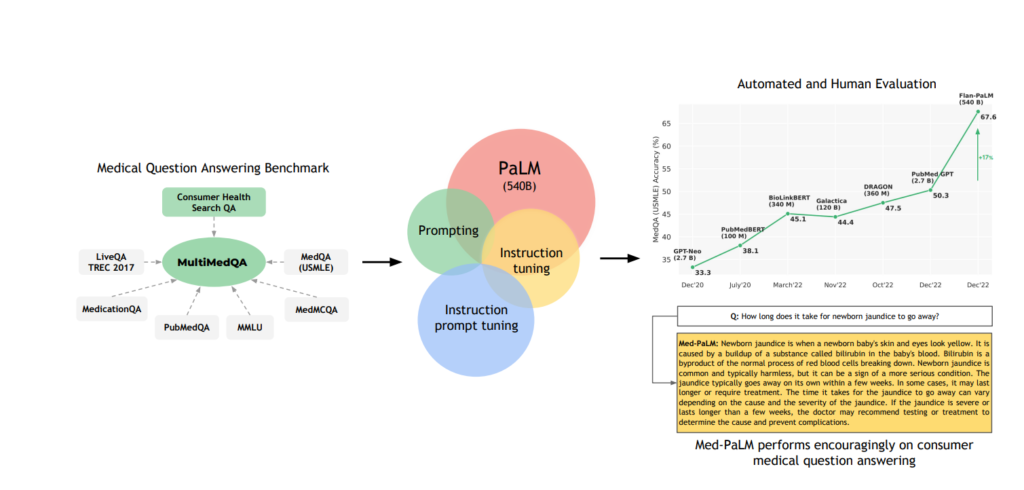 Схематичное изображение модели MedPaLM