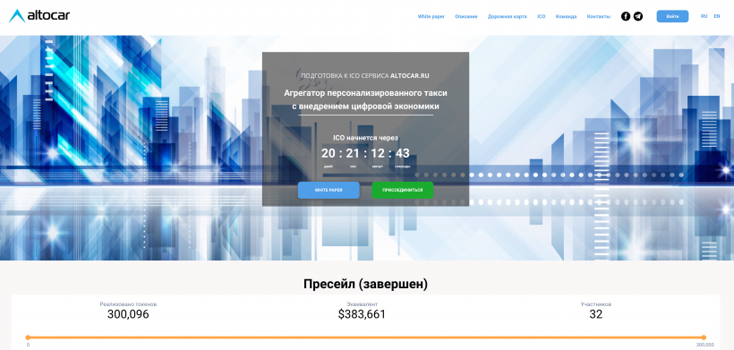 Казанский сервис такси AltoСar собрал $322 тысяч на пресейле купонов-токенов