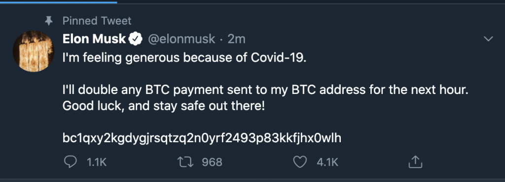 Неизвестные взломали Twitter-аккаунты Чанпэна Чжао, Илона Маска, Джеффа Безоса и Билла Гейтса