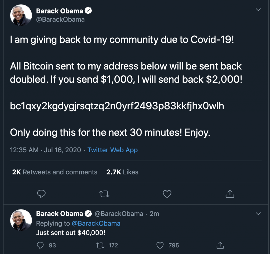 Неизвестные взломали Twitter-аккаунты Чанпэна Чжао, Илона Маска, Джеффа Безоса и Билла Гейтса