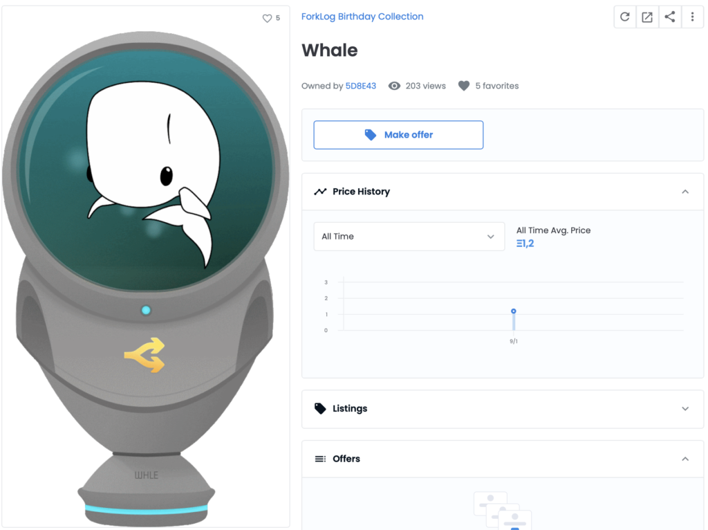NFT от ForkLog в честь семилетия ушли с молотка за 6,74 ETH