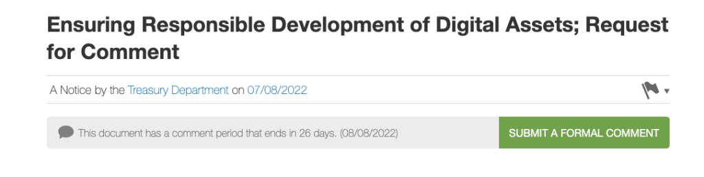 Минфин США запросил комментарии касательно политики в отношении криптовалют