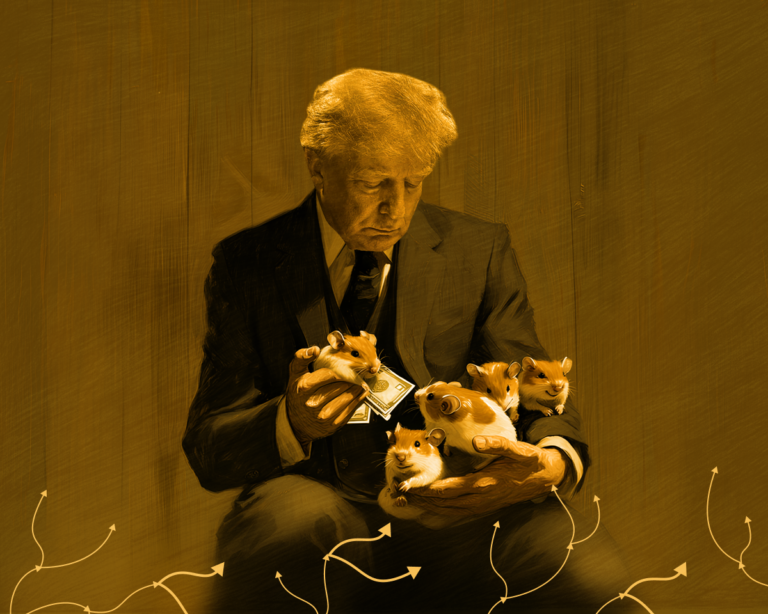 Трамп кормит криптохомяков-капиталистов Trump feeds the capitalist hamsters
