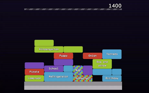 Игра Semantris в режиме тетрис