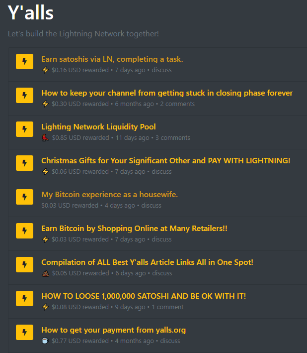 Lightning-блог Yalls принял 20 000 микроплатежей в биткоине