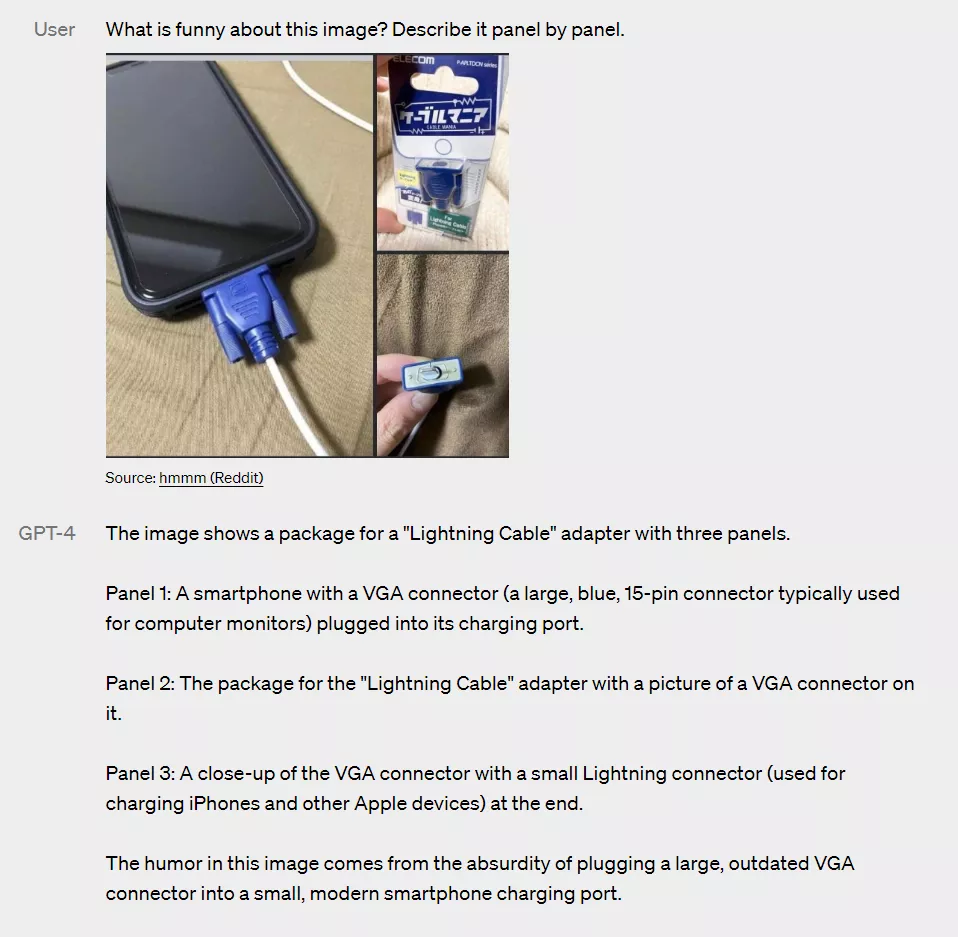 GPT-4 описывает, что видит на картинке