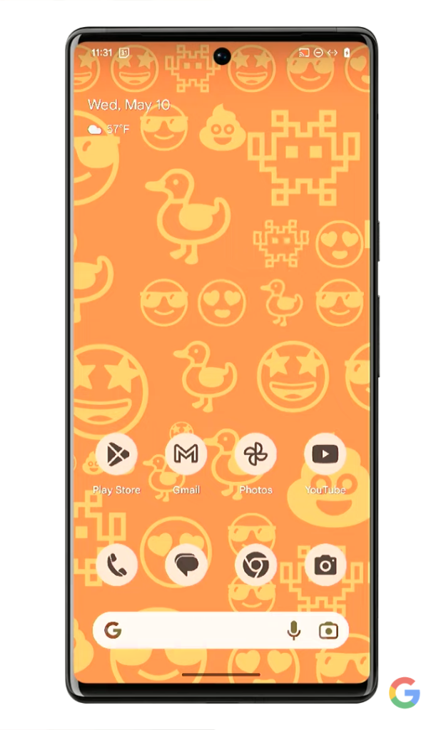 Обои в Android 14 с эмодзи