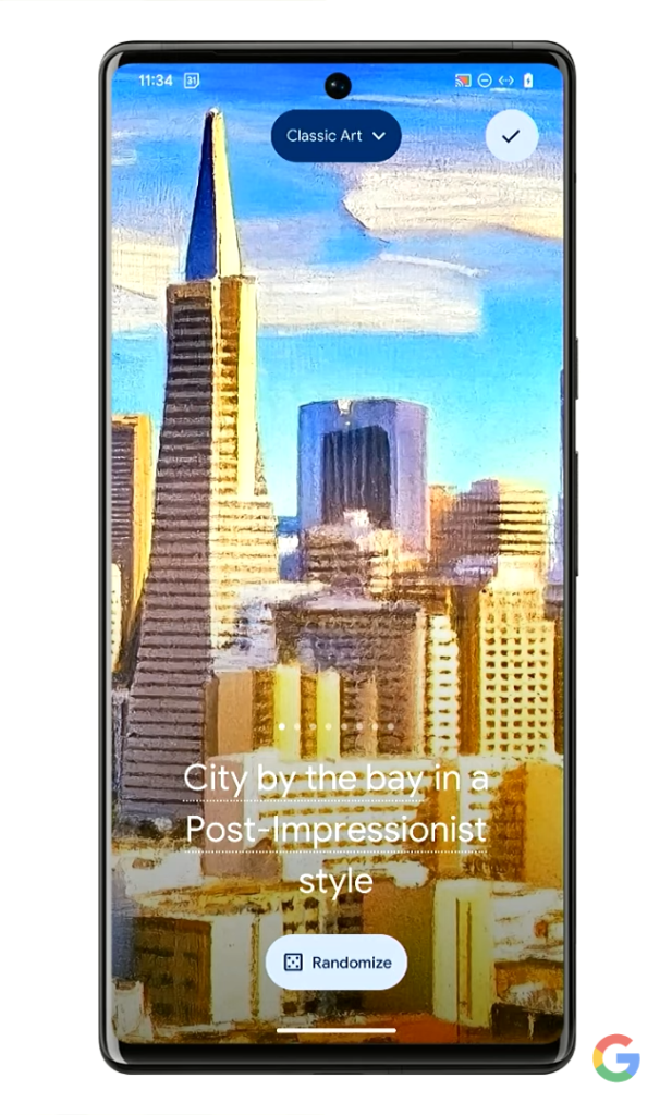 Генератор обоев по текстовому описанию в Android 14