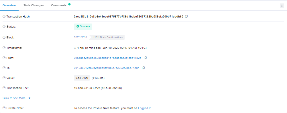 Пользователь Ethereum заплатил рекордные $2,6 млн за отправку $134