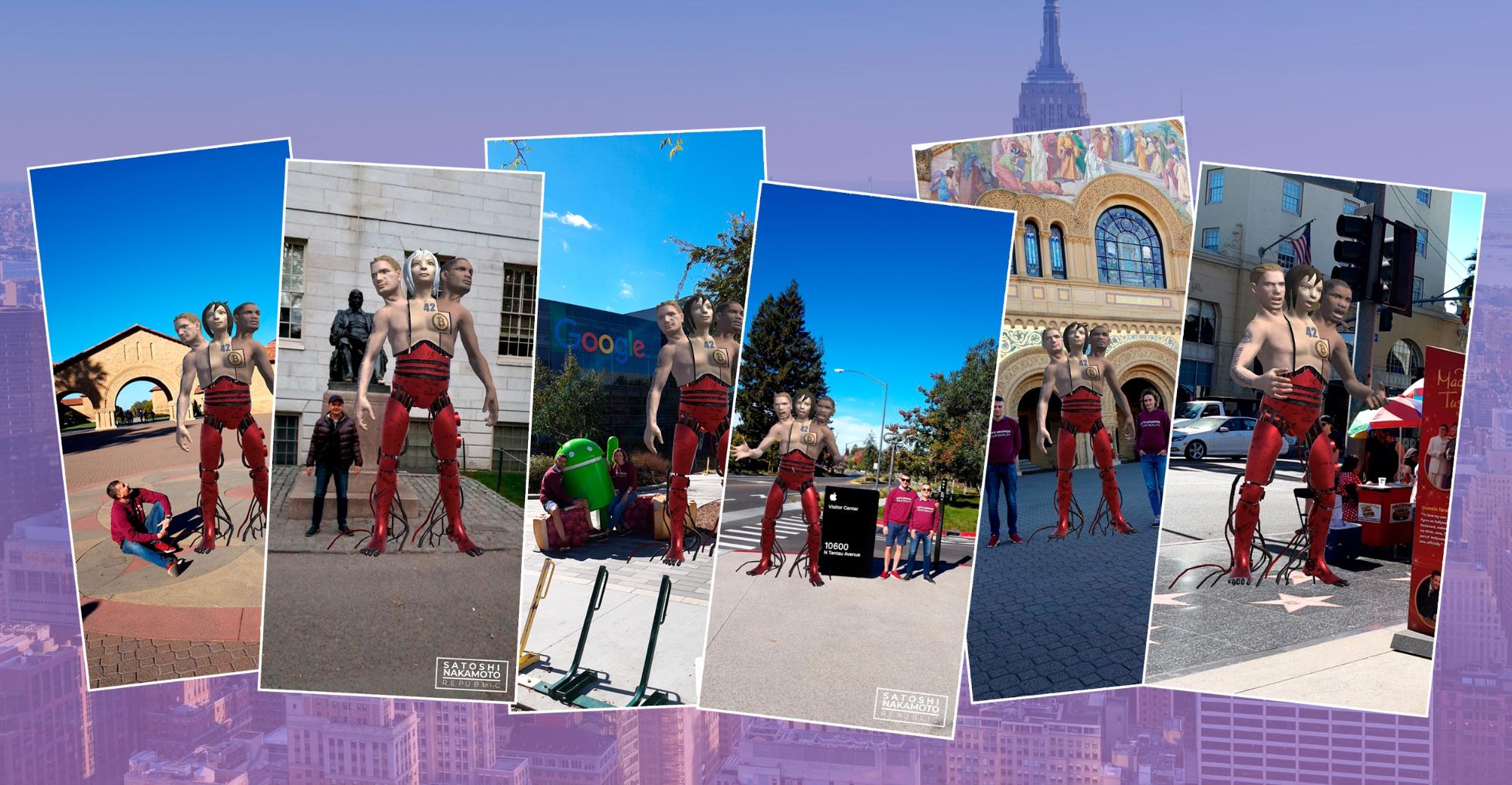 В восьми городах США появились виртуальные памятники Сатоши Накамото
