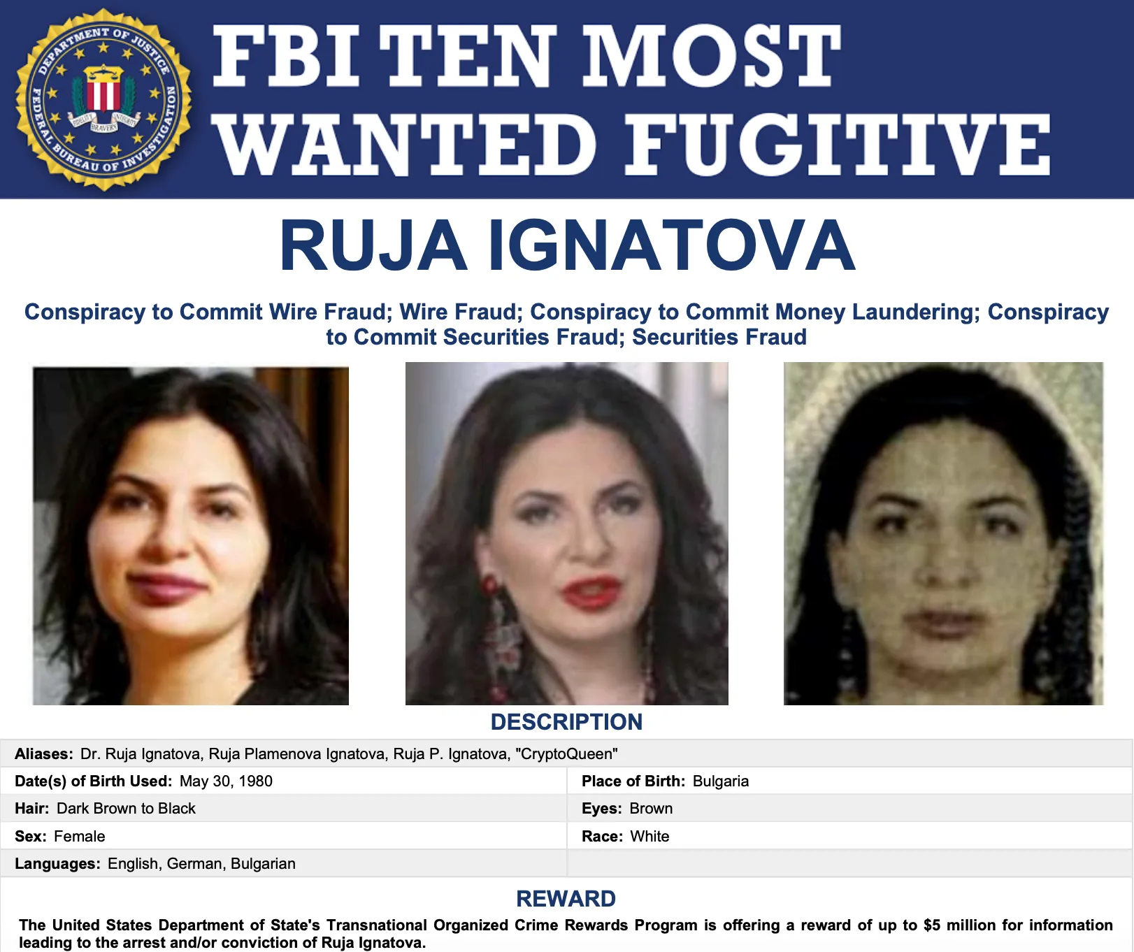 FBI Wanted: Ruja Ignatova