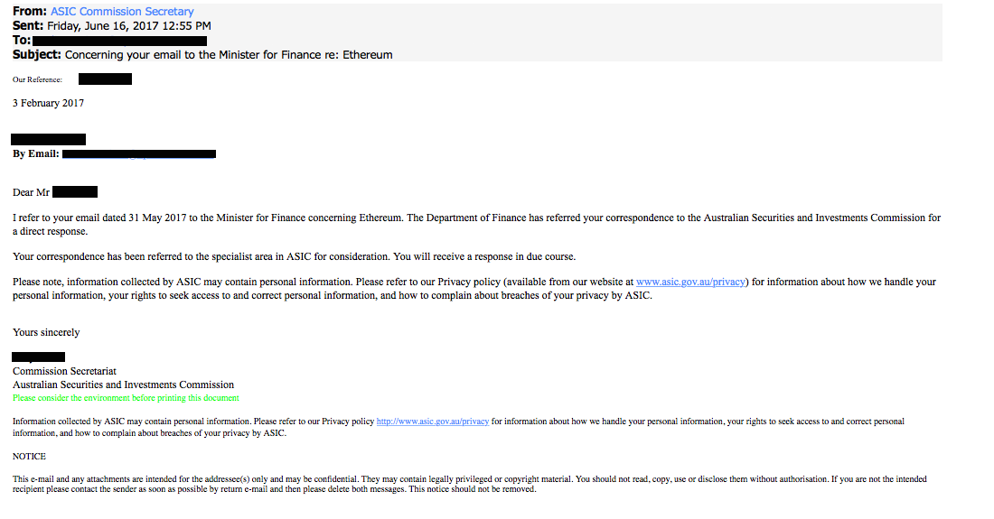 Власти Австралии изучают возможный конфликт интересов в деятельности Ethereum Foundation