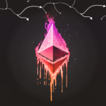 логотип эфира, плавящийся на жаре ethereum logo melting in heat 2