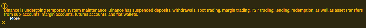 Техническое обслуживание биткоин-биржи Binance затянулось на несколько часов