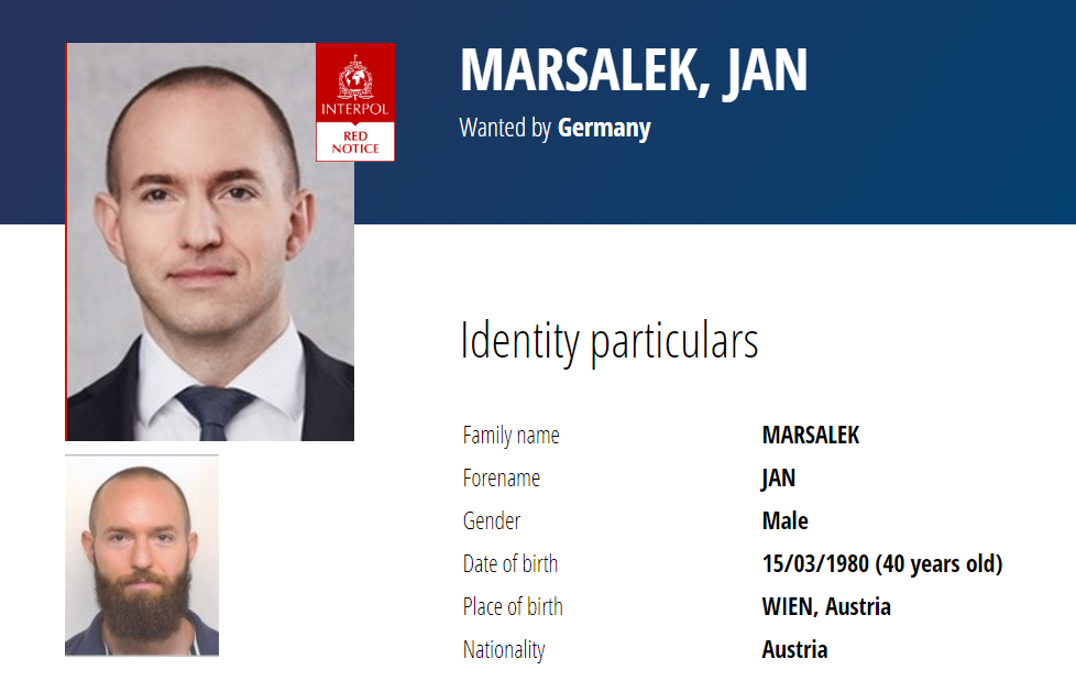 Интерпол объявил в розыск бывшего директора Wirecard Яна Марсалека
