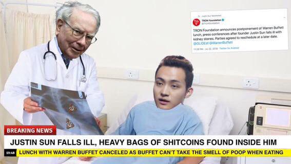 FaceApp доллара и мешки с альткоинами внутри Джастина Сана