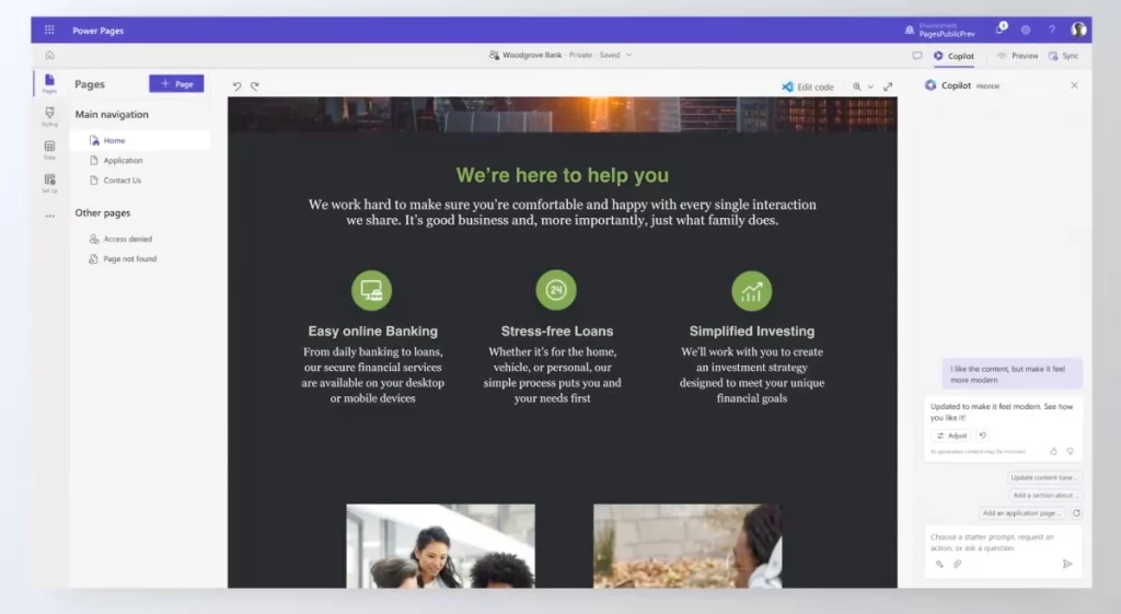Copilot в Power Pages