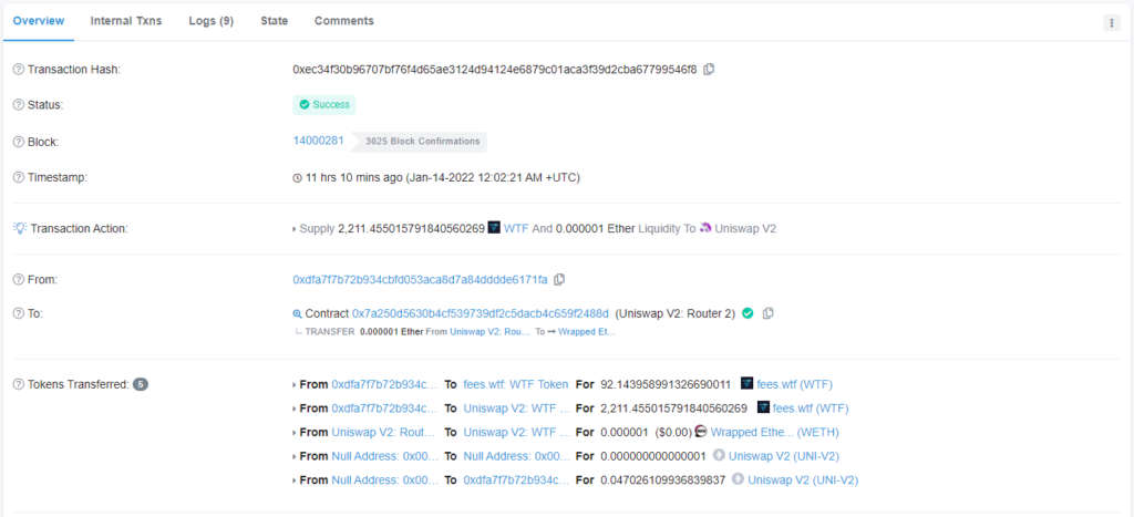 Пользователь потерял $137 000 при попытке купить токены fees.WTF