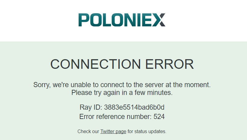 Биржа Poloniex ушла в офлайн