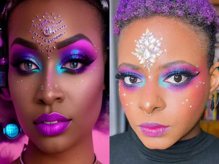 Макияж, созданный Dream by Wombo и реализованный DeLa Doll