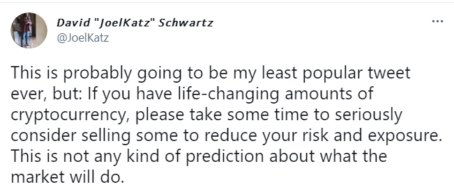 CTO Ripple Дэвид Шварц призвал продать часть сбережений в криптовалюте